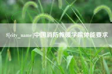 巴中中国消防救援学院体能要求