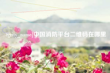 巴中中国消防平台二维码在哪里