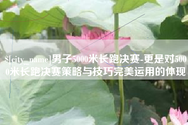 巴中男子5000米长跑决赛-更是对5000米长跑决赛策略与技巧完美运用的体现