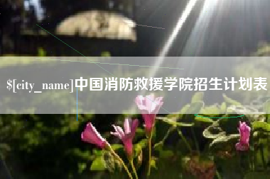 巴中中国消防救援学院招生计划表